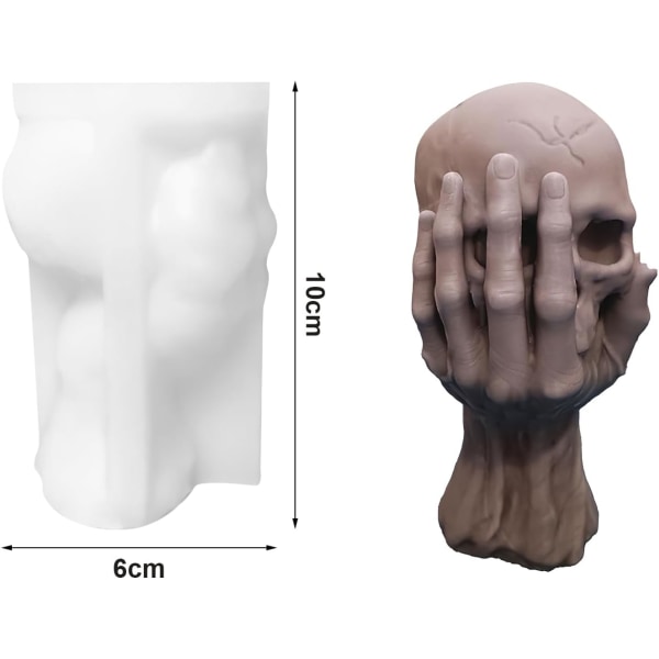 3D Skull Head - kynttilän mold, Skull Mold, Resin Art Craf