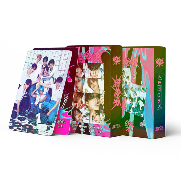 MH-Kpop Stray Kids Lomo-kortpakke med 55 (2) - Albumklistermærker og