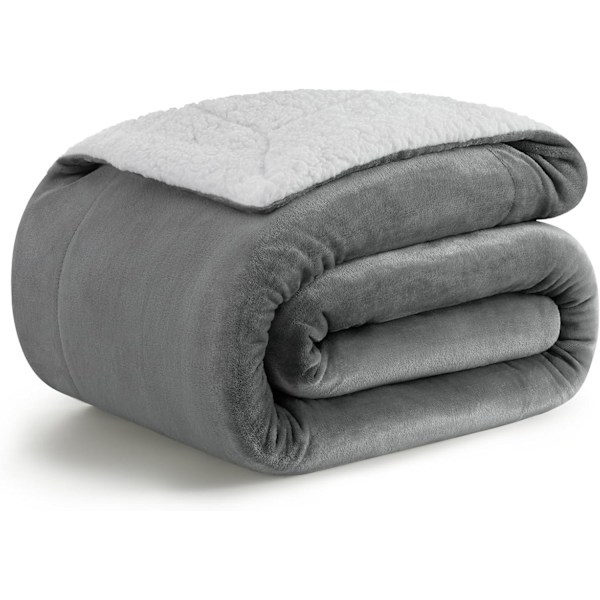 Fleece-peitto 180x200 cm, Paksu Sherpa-peitto sohvalle, Lämmin ja Mukava Fleece-peitto, Täydellinen Talvipeitto, Helppo Kuljettaa
