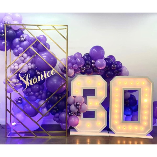 100 Pack Purple Metallic Chrome Latex Balloons, 12" Round He