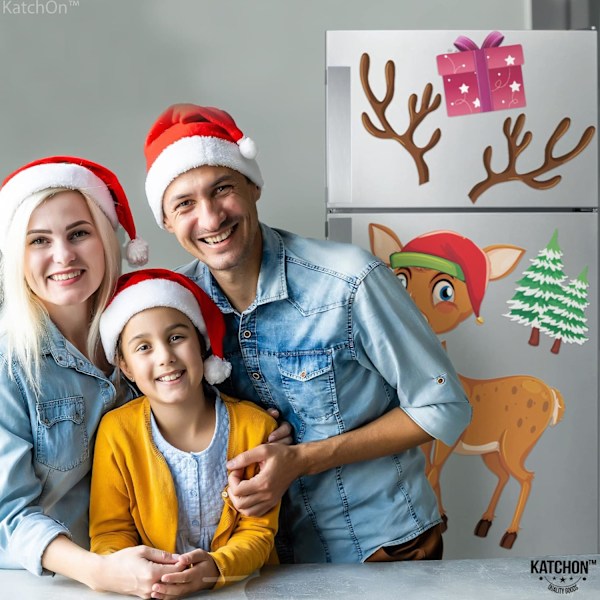 Jultomtemycket för Kylskåp - Stora, 36x12 Tum | Julmagneter för Kylskåp, Julgarage Dörrmagnet