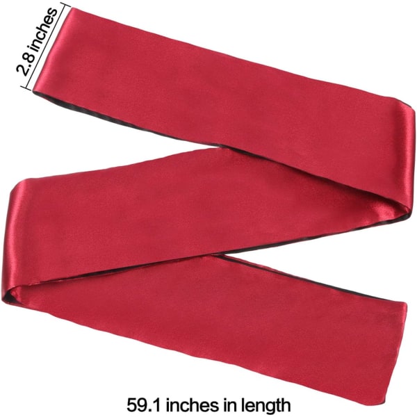 2 Pakke Satin Blindfold Sovemasker 150 cm (Sort Rosa Rød og