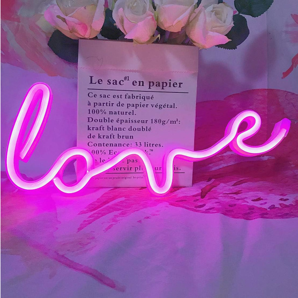 Neon Art Love Skilte Lys LED Love Børnegave - Dekorativ Marq