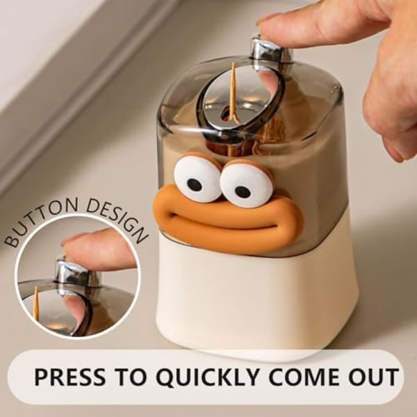 6x6x9cm Søt automatisk opp-popp tannpirkerholder dispenser, Pop-up automatisk søt pølsemunn dekorasjon Nyhet Tannpirker
