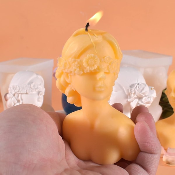 Silikoneform til kvinde, 3D med lukket silikone stearinlysform, stearinlys