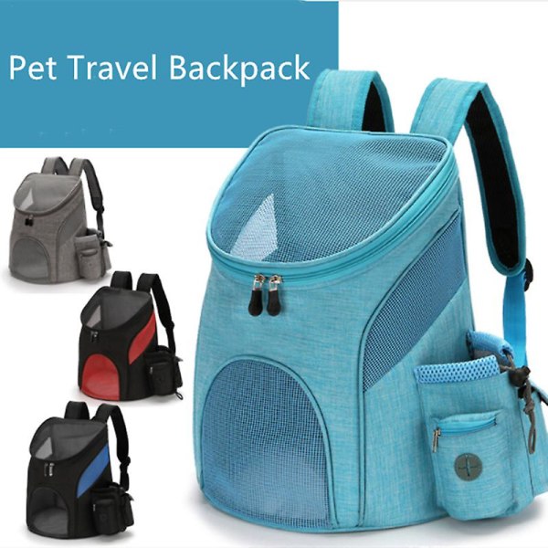 1 piece outdoor pet travel double folding backpack for cats and dogs pets (black and red, L:50X40cm)