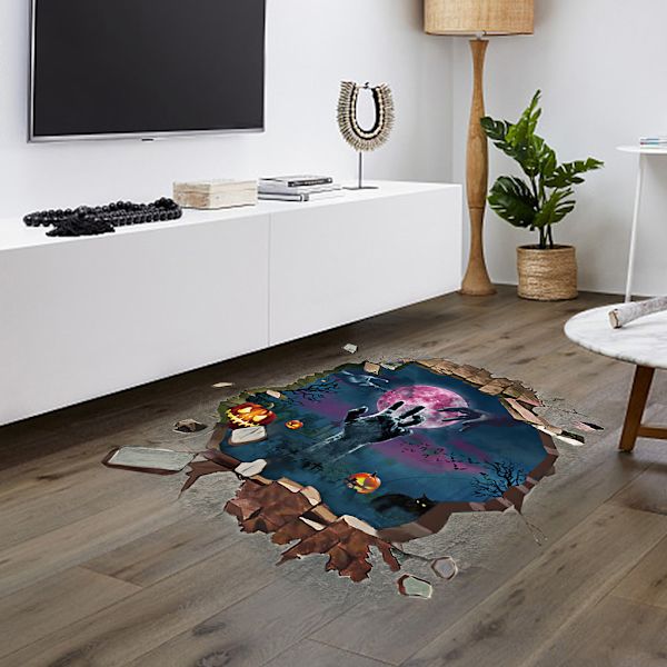 1 pakkaus 3D Halloween seinätarra Aavekäsi poimii kuun Irrotettavat seinätarrat Kauhu seinätarra