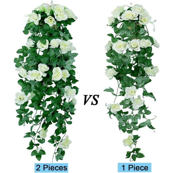 Blanc, 2 pièces 85cm Plantes suspendues artificielles - Faux So