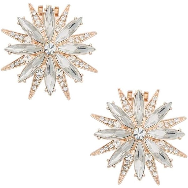 2 st Mode Kvinnor Flickor Blomma Skoklämmor Strass Skospännen för Bröllopsfest Bal