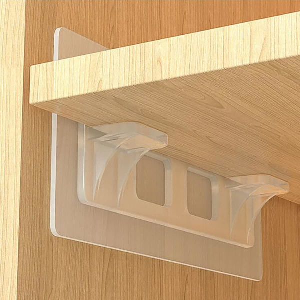 4 stk. 6*14 cm Punch Free Hyldebeslag - Selvklæbende Hylde C