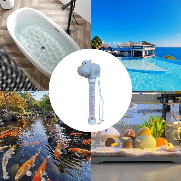 Flydende Pool Termometer, Flydende Pool Termometer, Flydende Termometer med Snor, Flydende Vandtermometer til Udendørs og Indendørs Pools, Spabade,