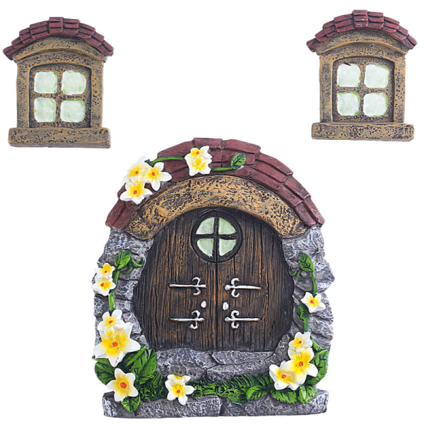 Stor skog älva dörr för Fairy Garden, lysande 12.