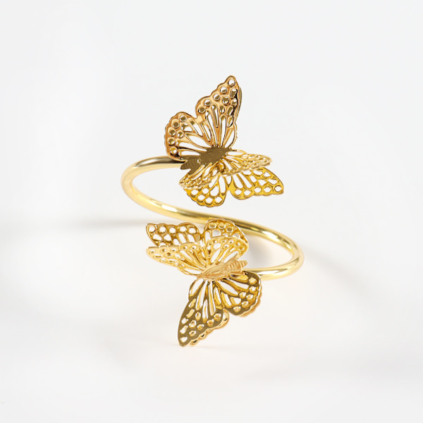 12 stk. Guld Servietringe, Sommerfugl Servietringe, Metal Servietringe