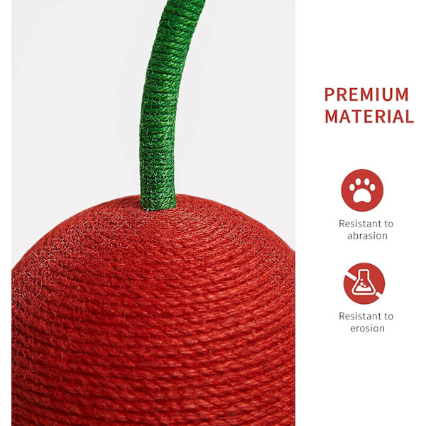 Kirsikan muotoinen kissan naarmuunpui, 22.64 tuuman korkuinen kissan naarmuunpui sisalilla