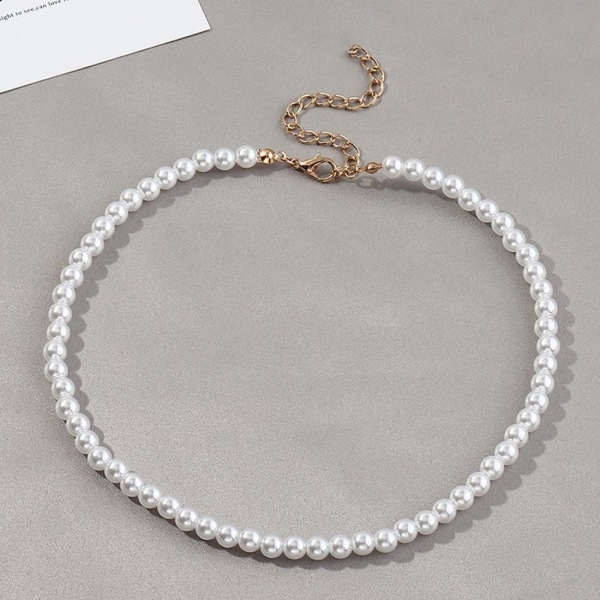 Pärla Diameter 8mm 1 Stycke Pärlhalsband Kvinnor Kort Rund Imita