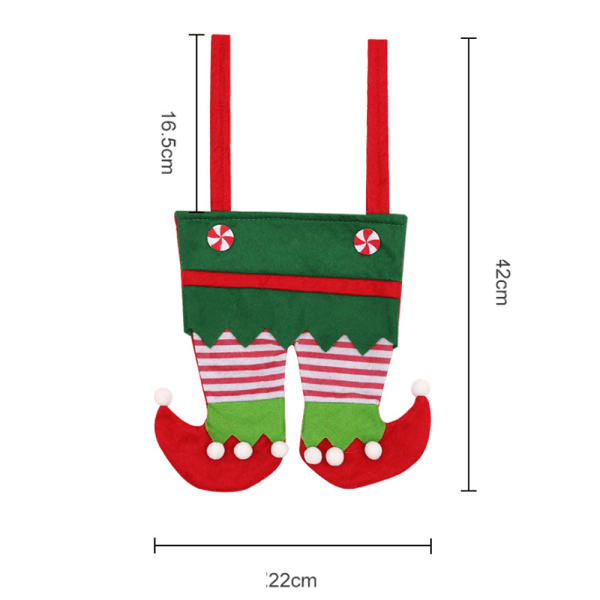 Candy bag til vinflaske eller godbidder Elf design M 2 stk.