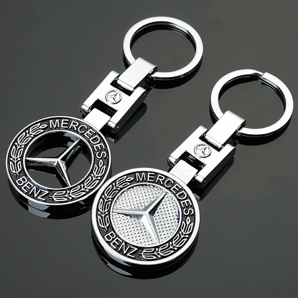 2-pack 3D-billogotyp Nyckelring Metall Krom Bilnyckelring Ersättning
