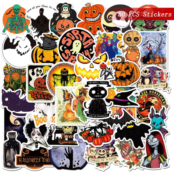 50 Autocollants Halloween Autocollants Doodle ClipArt Autocollan