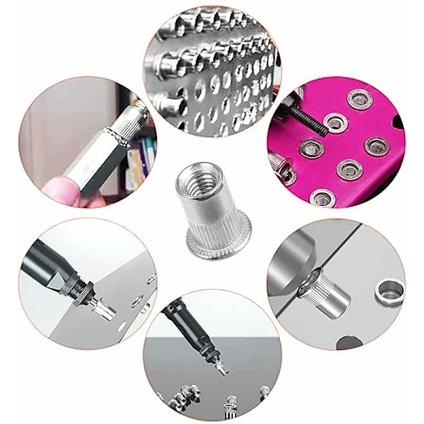 100 kpl M4 M5 M6 M8 puristusmutteria, kierteistetty insertti-niitti, ruostumaton