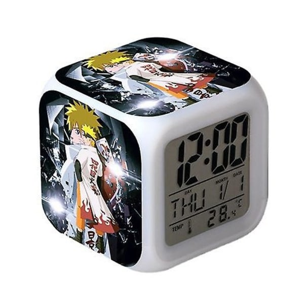 Naruto Digital Alarm Clock (D), Colorful Lights Alarm Clock Square