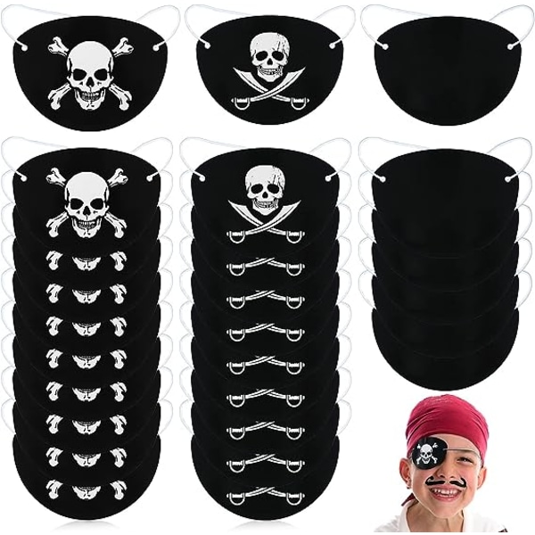 60 kpl Pirate Captain -silmälaput Halloween Pirate -asu A