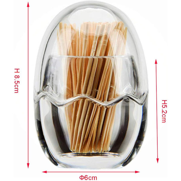 st Klar Akryl Tandpetare Dispenser med Äggformat Lock