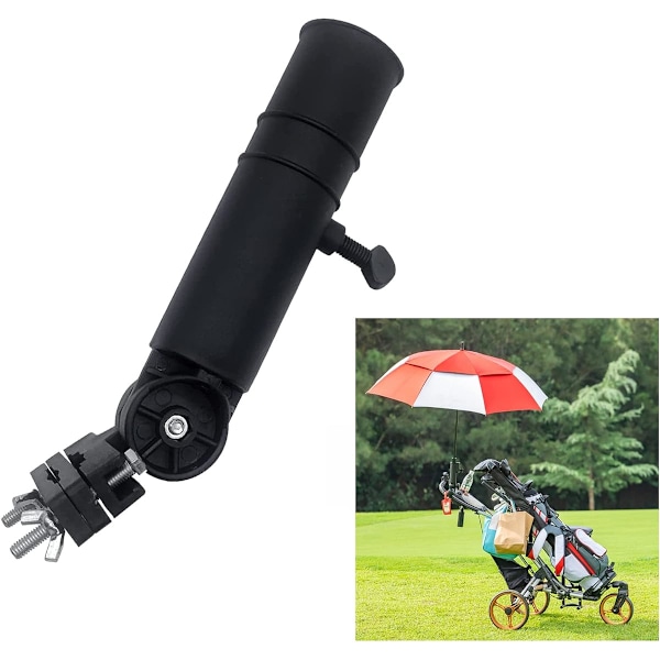 Golf Tralle Paraplyholder Golf Tralle Universal Golf Tralle Paraplystativ med Justerbar Vinkel for Golf Tralle Håndtak Barnevogn Fiske Strand