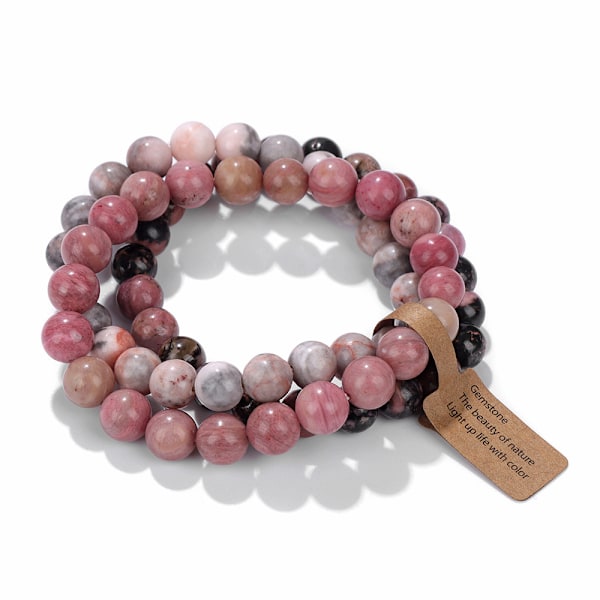 3 st Healing Crystal Armband för Kvinnor 8mm Naturliga Stenpärlor Stretch Armband Ametist Smycken Presenter.