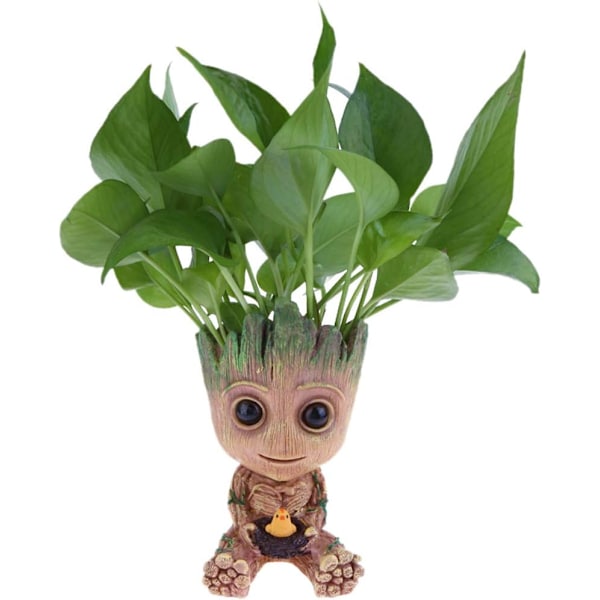 Dekorativ kruka med dräneringshål i form av Baby Groot f