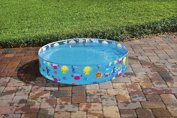 Ovanjordisk pool, rund plaskdamm, 122 x 25 cm