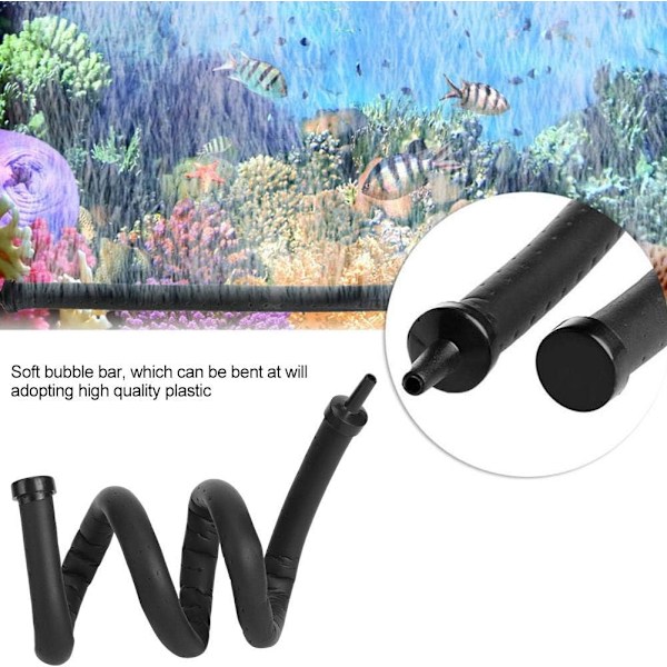 Akvarium Luftstein Diffusorrør, Akvarium Luftboblerør Luftpumpe Tilbehør Plast Oksygen Boble Diffusor Bar Pumpe (60cm)