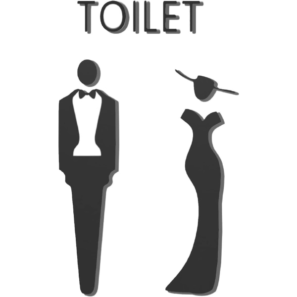Toalettskylt, WC-skylt, dam- och herrdörrskylt, herr och dam