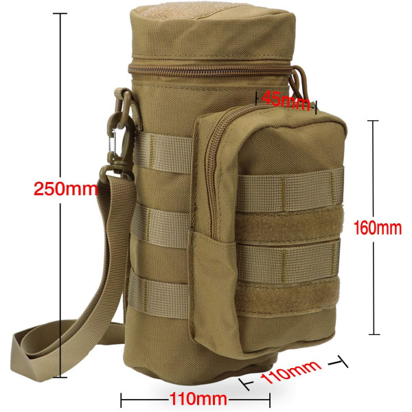 Tactical Molle Water Bottle Bag, Hydration Carrier Bag with Ext