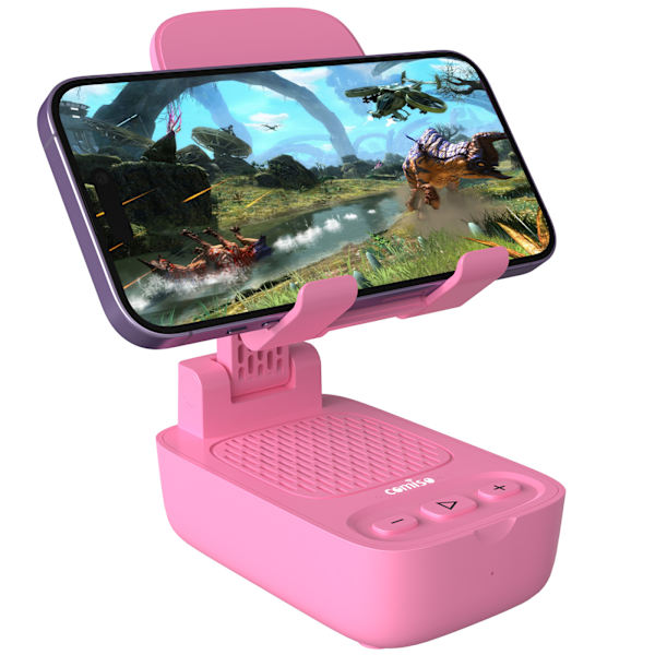 Vaaleanpunainen puhelinteline, Bluetooth-kaiutin, tablet-kaiutin, taitettava matkapuhelinteline, pöytäpuhelinteline,