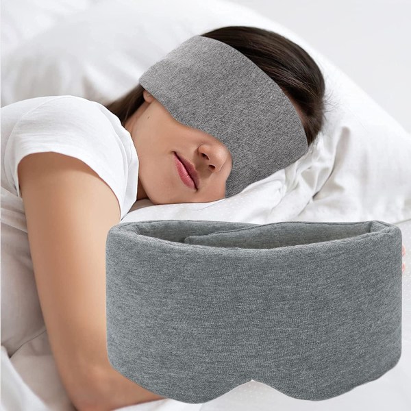 Sovemaske for menn kvinner, 100 % bomullssøvnøyemaske med ful