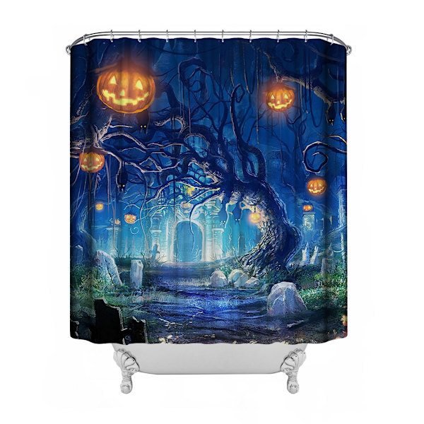 Suojusverho, Halloween-suihkuverho, Halloween-kylpyhuoneen suihkuverho koukuilla 59 W x 71 H i