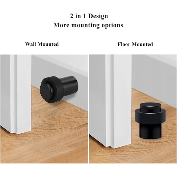 Golvmonterad dörrstopp i rostfritt stål 4,5 cm Dörrstopp Dörrkil (4-pack)