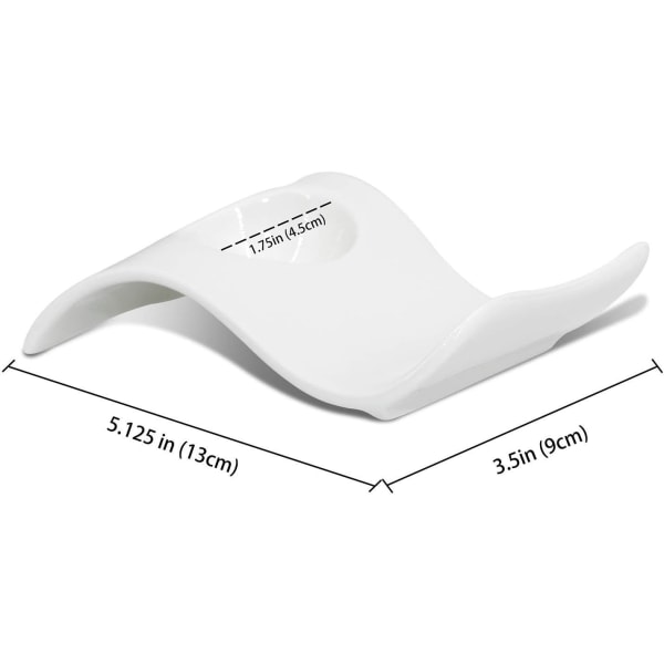 Keramisk eggkoppholder - 6-delt hardkokt eggkopp og bløtkokt eggkoppsett, hvit