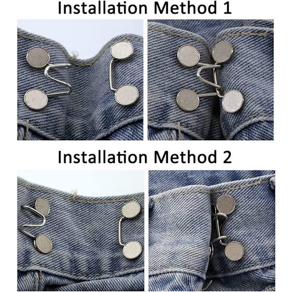 Jeansin napit, säädettävät jeansin napit, irrotettavat jeansin napit, ei ompelua tarvita, täydellinen istuvuus, välittömät jeansin napit
