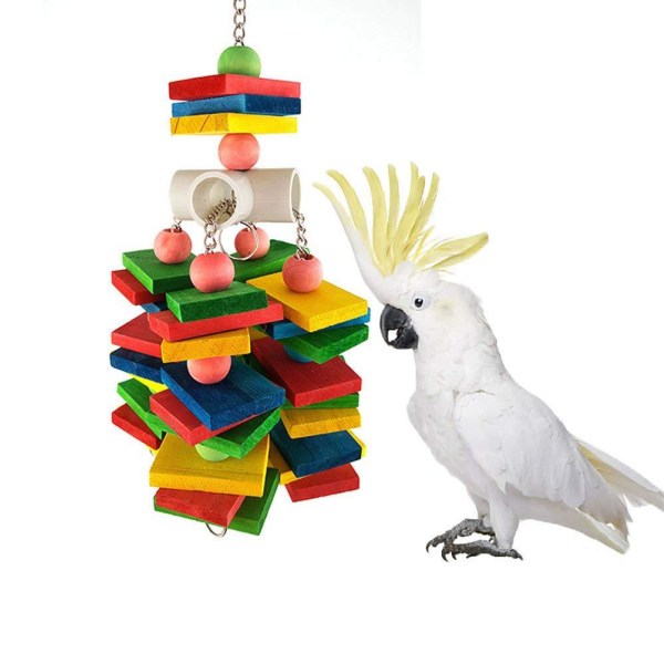 Jouet pour perroquet jouet d'alimentation pour oiseaux en bois,