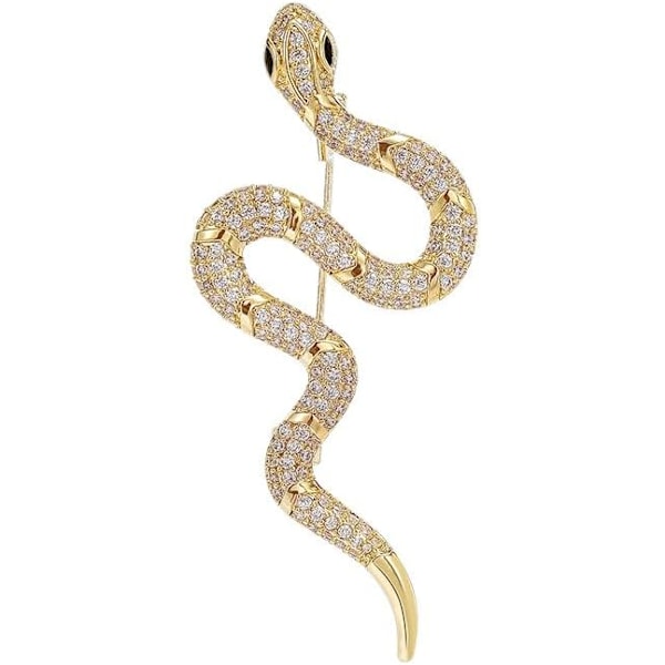 1 stk Gull Slange Brosjer for Kvinner Menn Slange Emalsje Nål Krystall Rhinestone Brosjer Vintage Kraftig Dyr Insekt Klot