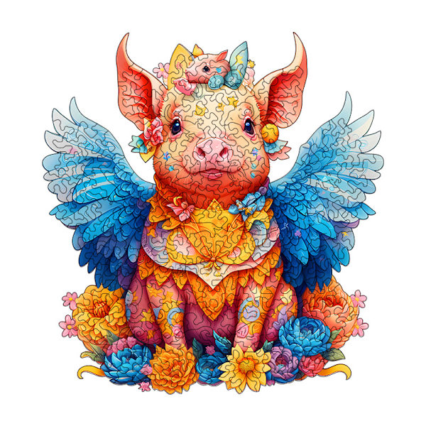 (Gris) Träpussel för vuxna (42x33cm, 220 st), Unik form Puz