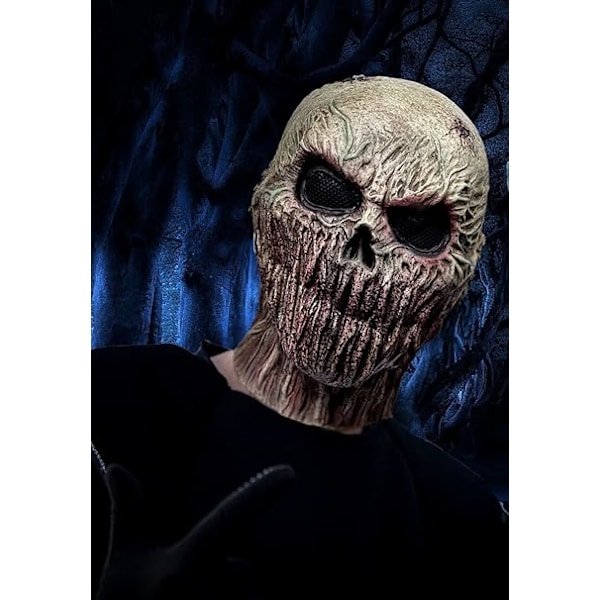 Läskig Halloween Zombie Mask Realistisk Skräckmask Nyhet Kostymfest Latex Helhuvudmask Krypande