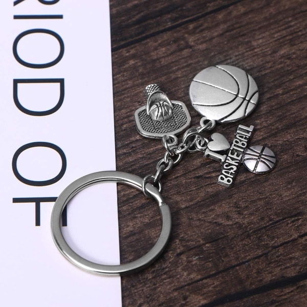 Basket-ball sport pendentif en metall porte-clés dekorasjon orneme