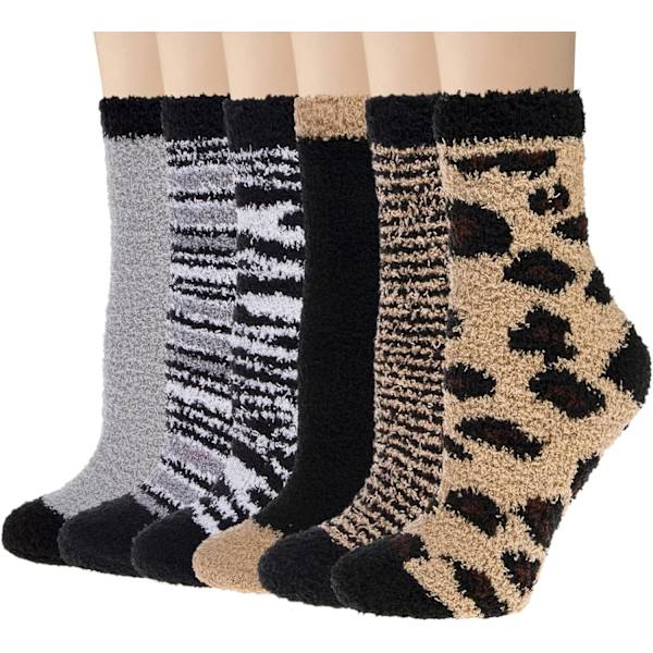 6 Par Dam Cozy Mjuka Fuzzy Fluffiga Varma Vinter Fleece Sovsko Skor
