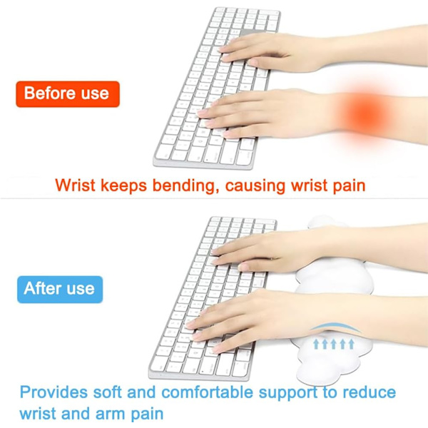 2-delars ergonomiskt handledsstöd, handledsstöd för tangentbord och mus