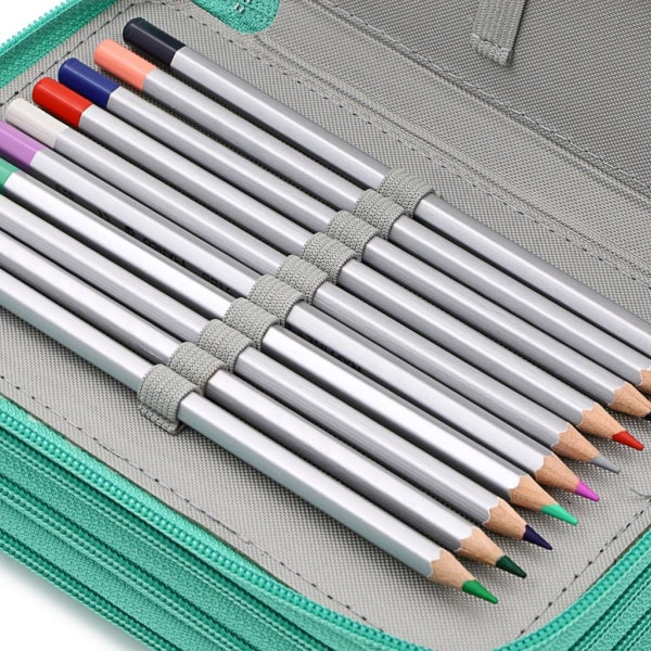 PU-lærfarget blyantveske med rom Praktisk blyantveske