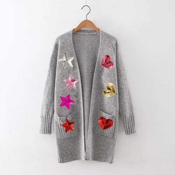 (Glod) 12 stk. hjerteformede pailletter stryge på patches broderede sy applikationer til DIY outfit bukser T-S
