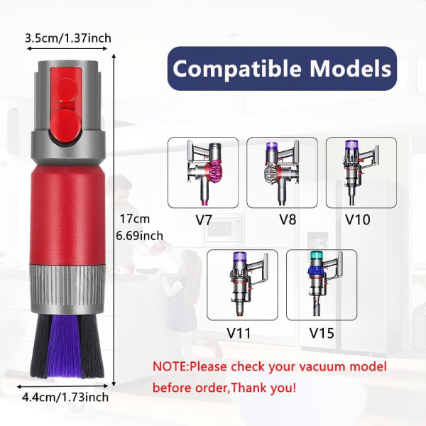 Pölyharja Dyson V7 V8 V10 V11 V15 Outsize -imuriin, naarmuuntumaton pölyharja Dysonille, jäljetön pölyharja