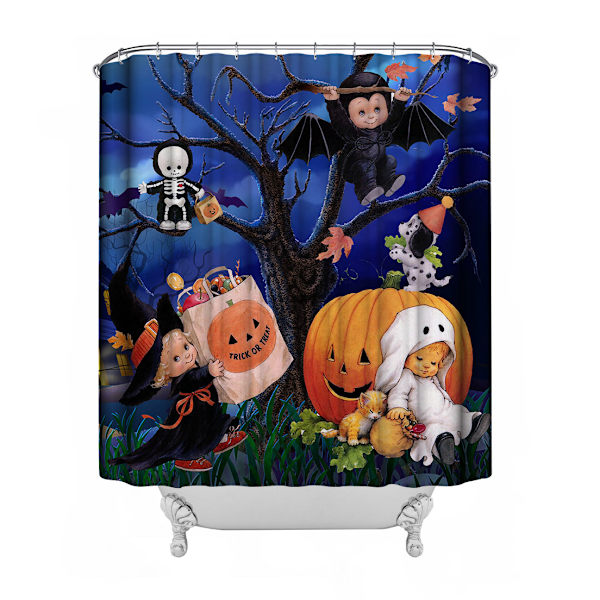 Suojusverho, Halloween-suihkuverho, Halloween-kylpyhuoneen suihkuverho koukuilla 71 W x 71 H I